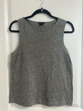 Theory Gray Sleeveless High Neck Tank Top Size M